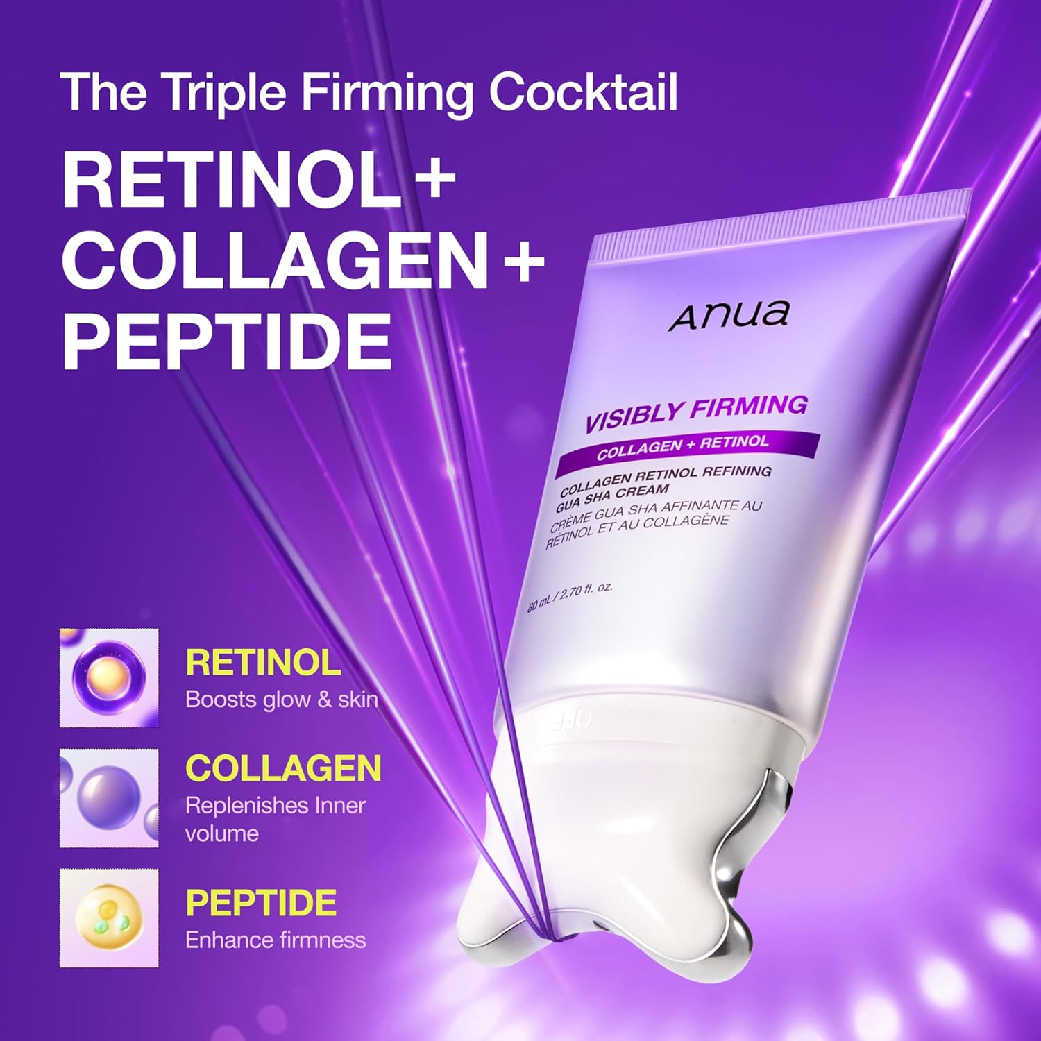Collagen Retinol Refining Gua Sha Cream 80ml – Neck & Jawline Firming Cream