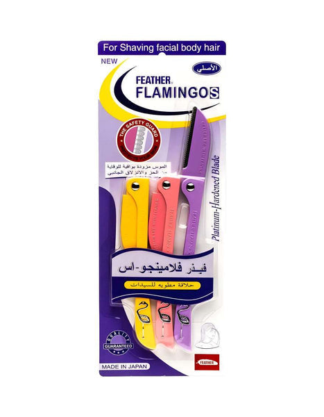Feather Flamingo Eyebrow Razor - Pack of 3 Razors - BEAUTINA