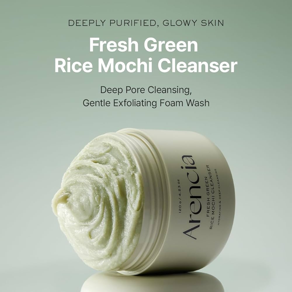Arencia Fresh Green Rice Mochi Cleanser | Gentle Korean Facial Cleanser