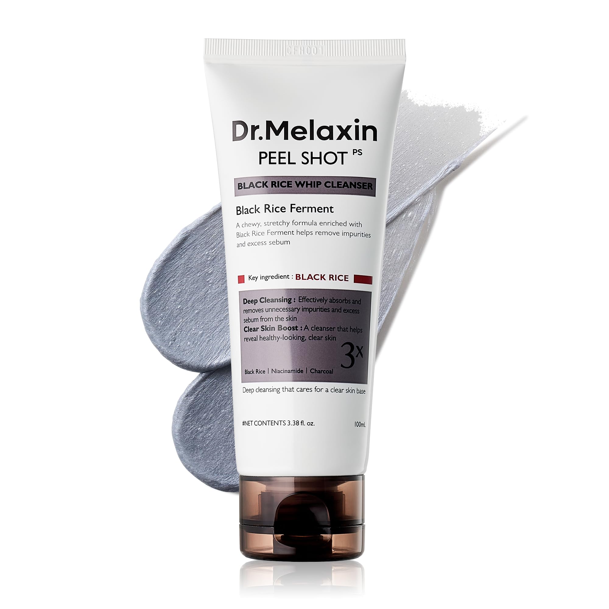 Peel Shot Black Rice Whip Cleanser | Deep Pore Cleansing & Gentle Exfoliating Korean Face Wash