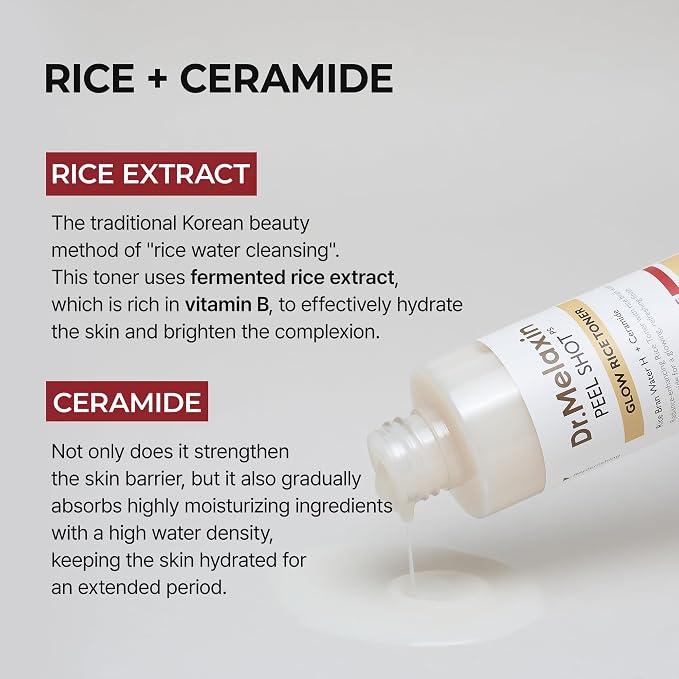 Dr. Melaxin Peel Shot Glow White Rice Toner | Brightening & Hydrating Korean Rice Toner