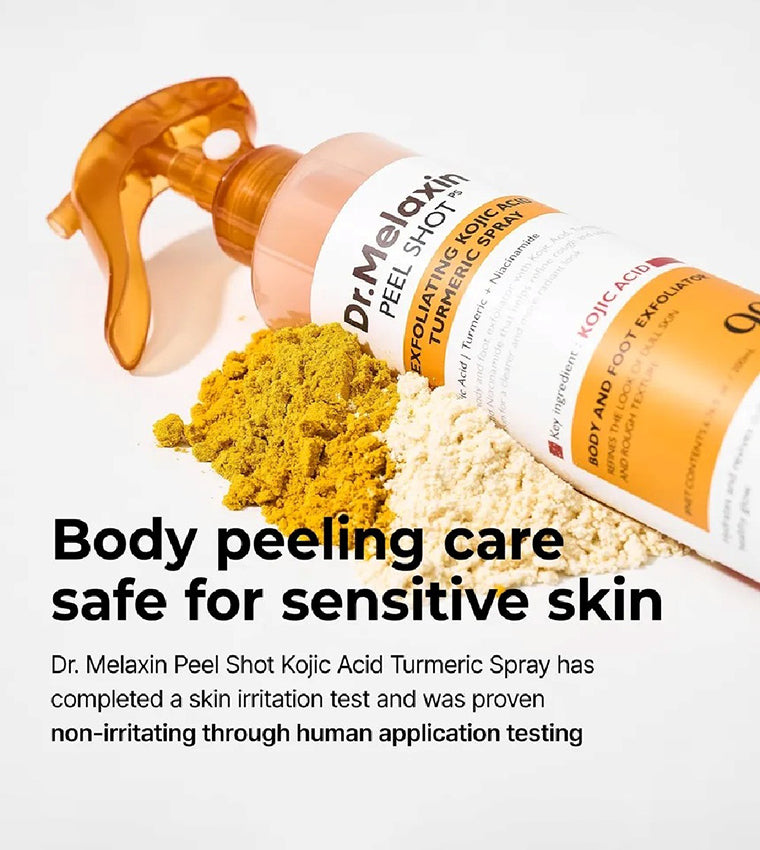 Peel Shot Exfoliating Kojic Acid Turmeric Spray – Body Brightening & Keratin Care Spray - BEAUTINA