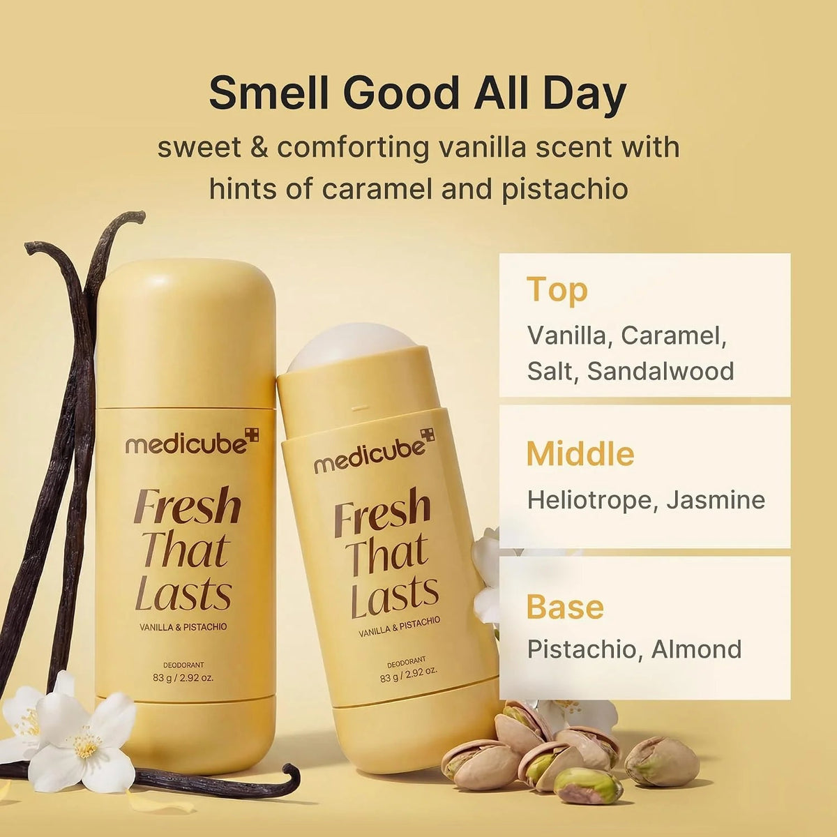 Fresh That Lasts Kojic Acid Brightening Deodorant – Vanilla & Pistachio 83g