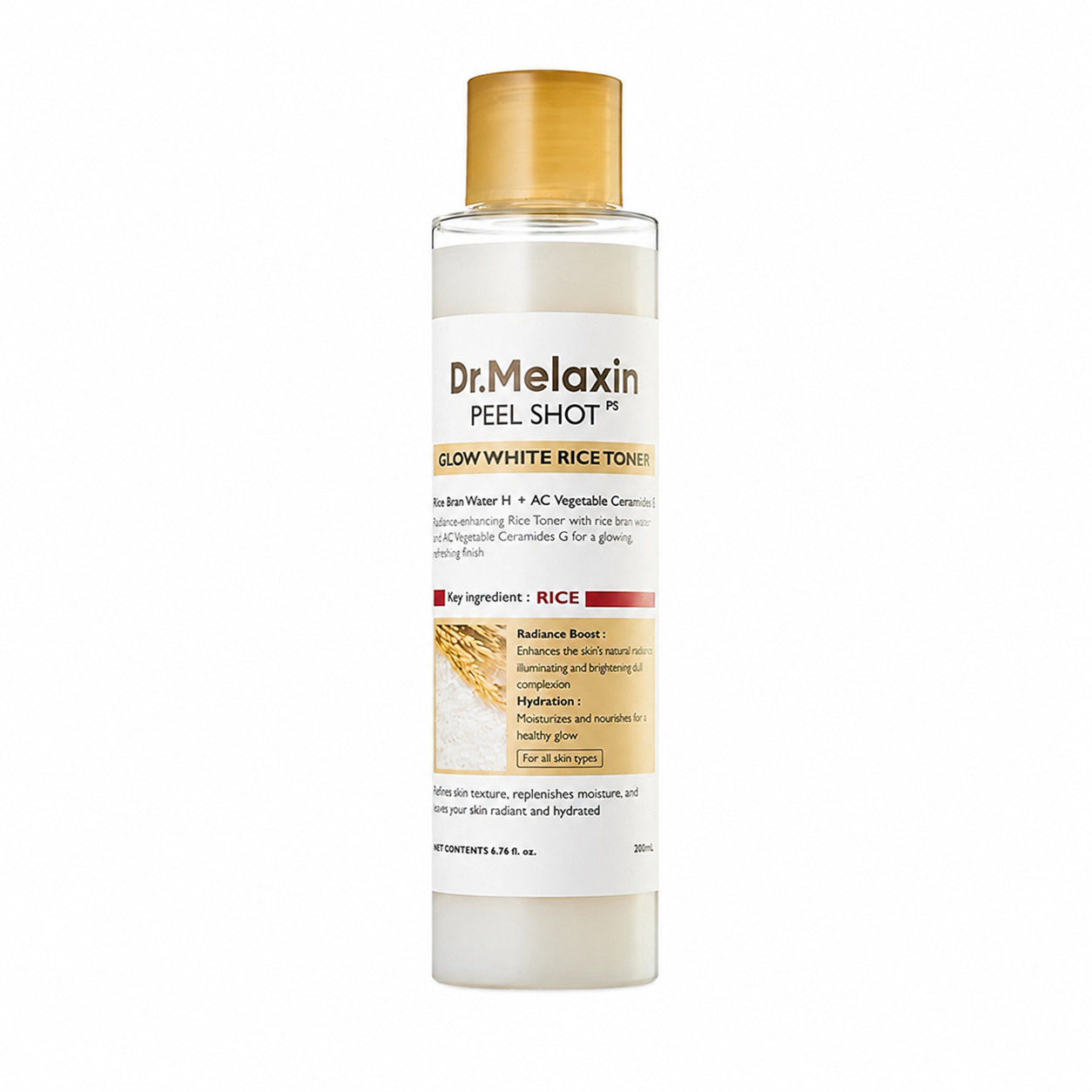 Dr. Melaxin Peel Shot Glow White Rice Toner | Brightening & Hydrating Korean Rice Toner