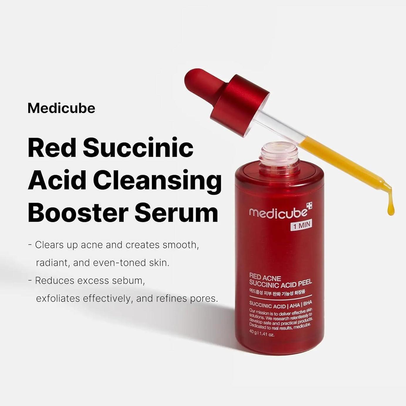 Red Acne Succinic Acid Peel Serum 40 g - BEAUTINA