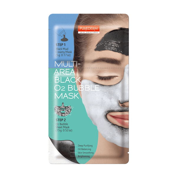 Multi-Area Black O2 Bubble Mask