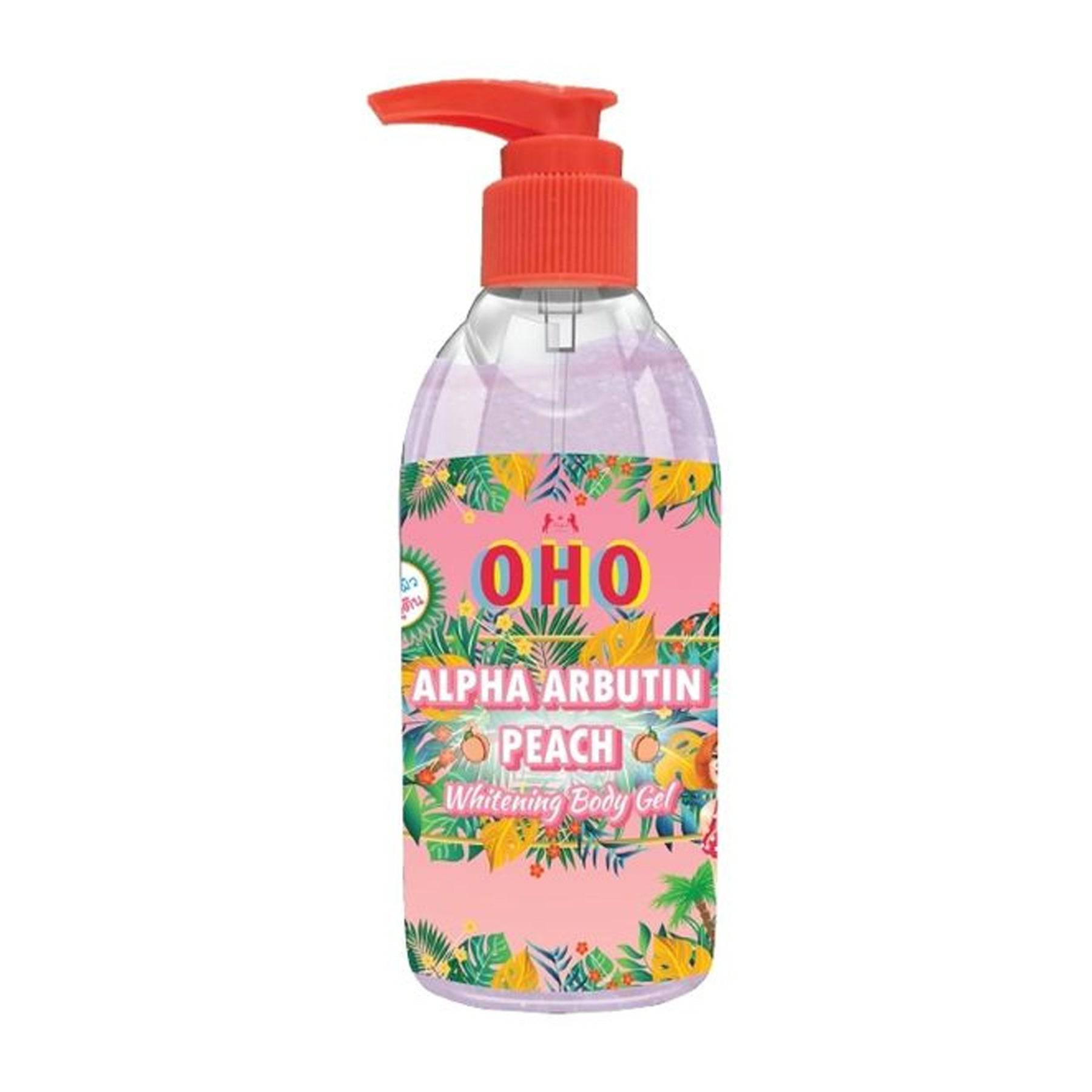 Oho Alpha Arbutin Peach Whitening Body Gel 300g - BEAUTINA