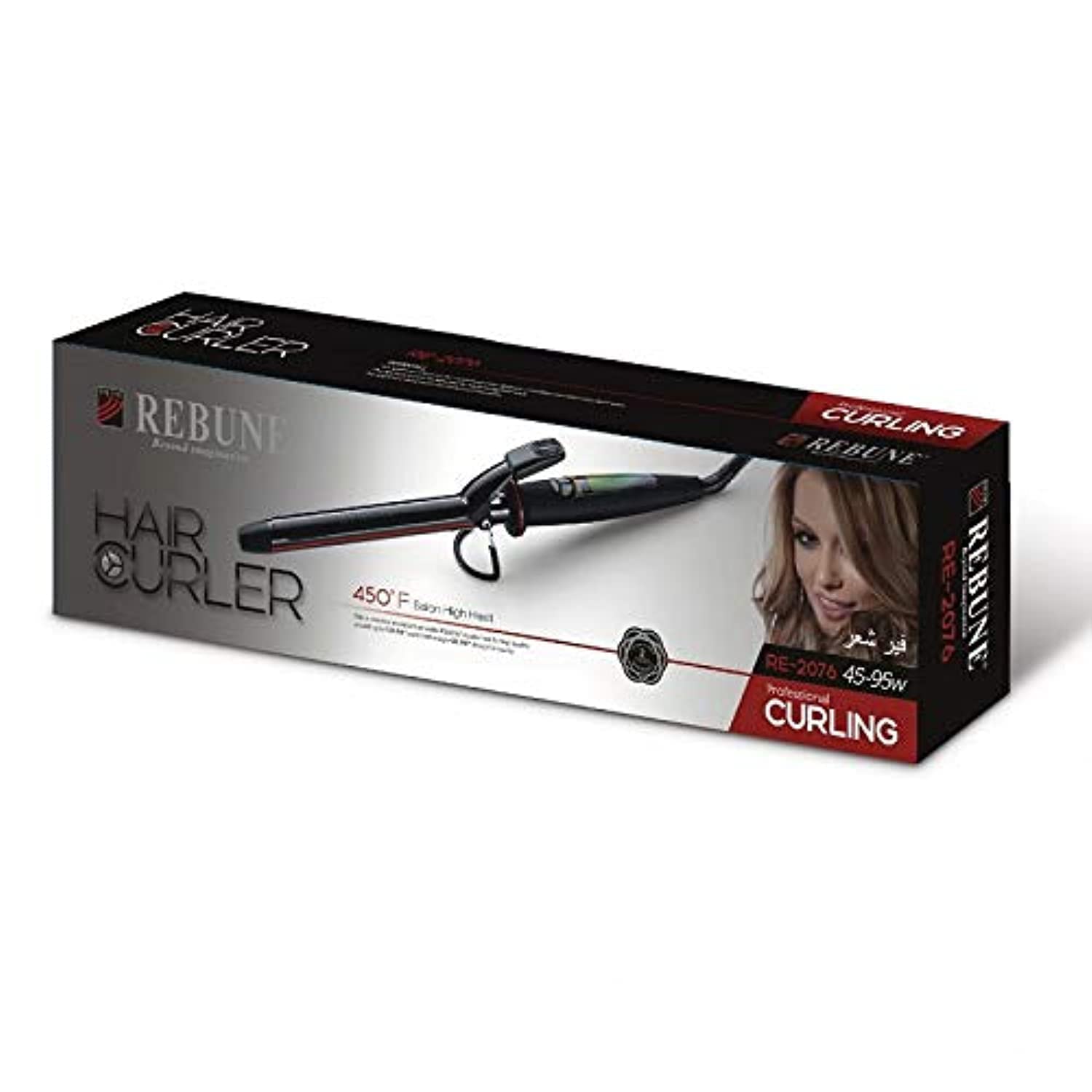 Rebune hair curler 2076 at 450 degrees Fahrenheit - BEAUTINA